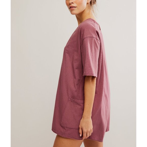 FP Movement by Free People HOT SHOT tee romper. Color Clove - Picture 6 of 10